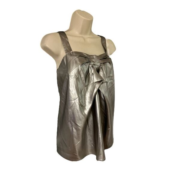 Trina Turk Womens Satin Tank Top Silver Size Small - Picture 2 of 7